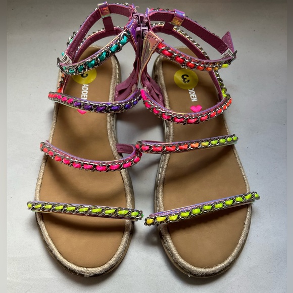 Little Girls Steve Madden Multi color Sandals Sz 3 - Picture 1 of 4